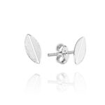 Brinco De Prata 925 Folhinha Texturizada Pequena 1 Cm