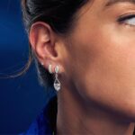 Brinco de prata 925 gota vazada delicado com ponto de luz 2,9cm - Imagem 2