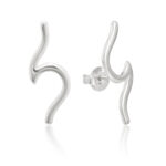 Brinco de prata 925 onda do mar 2,1 cm