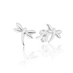 Brinco De Prata 925 Libélula Pequeno Liso 8 Mm