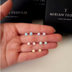 Brinco De Prata 925 Redondo Amarelo Claro 5,0 mm - Imagem 2