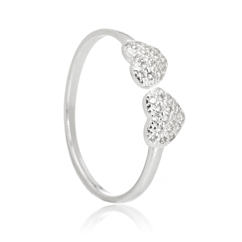 d87d1b6b9c2049f93eecfcc1ac0fd13b-1.jpg Anel de prata 925 aberto corações cravejados com zircônias - Imagem 1