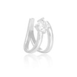 Piercing de pressão em prata 925 argola dupla com zircônia redonda 1,1 cm