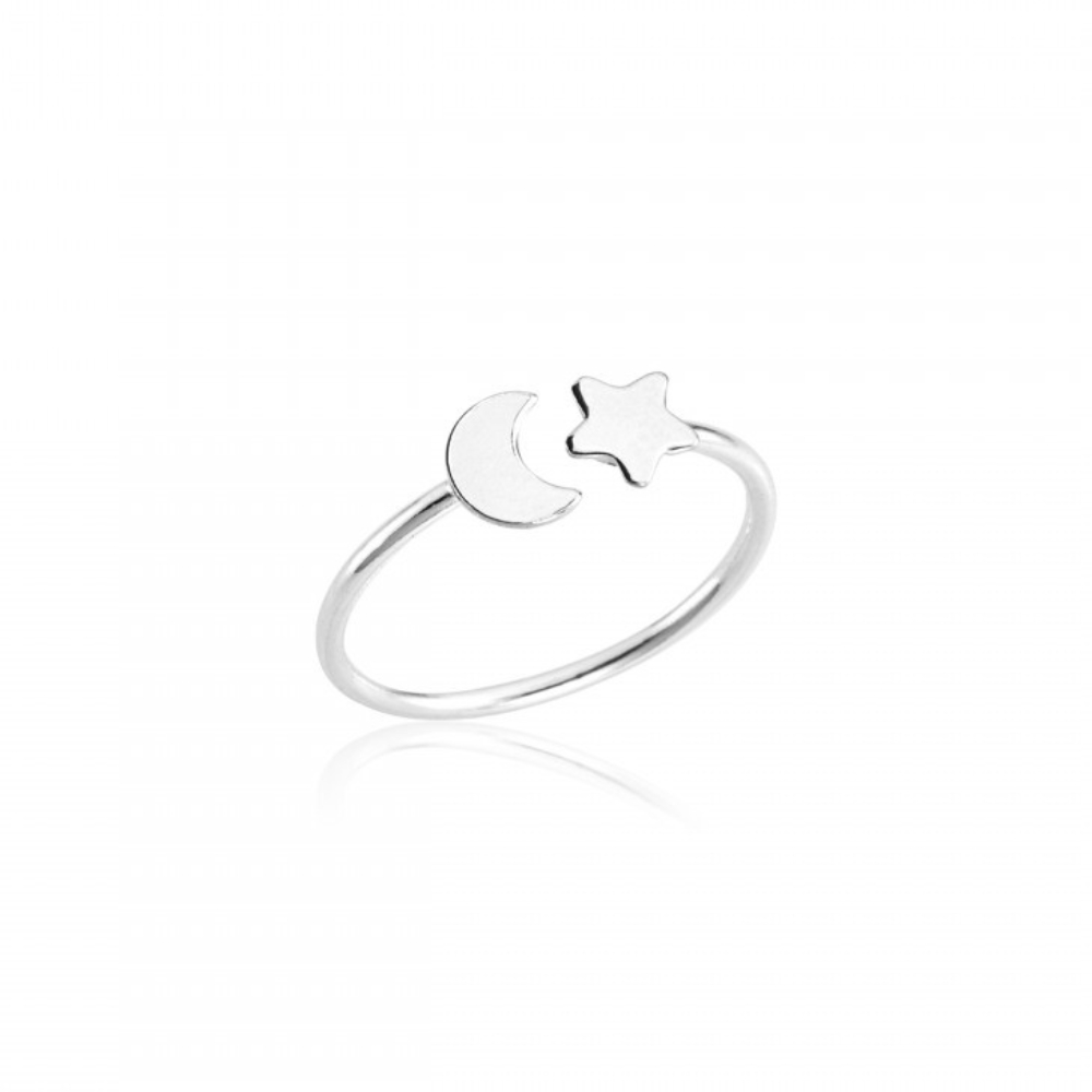 41af7d583cab0fe9ec28e1461bd04ea5.jpg Anel de prata 925 falange ajustável estrela e lua - Imagem 1