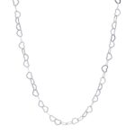 Corrente de prata 925 elos mini corações vazados 4 mm - vários tamanhos