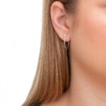 Brinco de prata 925 argola lisa com ponto de luz 2,1 cm - Imagem 2