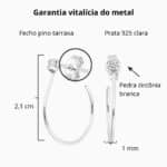 Brinco de prata 925 argola lisa com ponto de luz 2,1 cm - Imagem 3