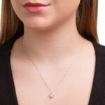 Pingente de prata 925 mini zircônia redonda cristal - Imagem 2