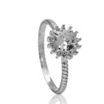 Anel de prata zircônia 925 redonda cristal