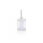 Pingente de prata 925 mini zircônia retangular cristal