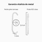 Brinco de prata 925 Ear Hook fio torcido com tarraxa 2,4 cm - Imagem 3