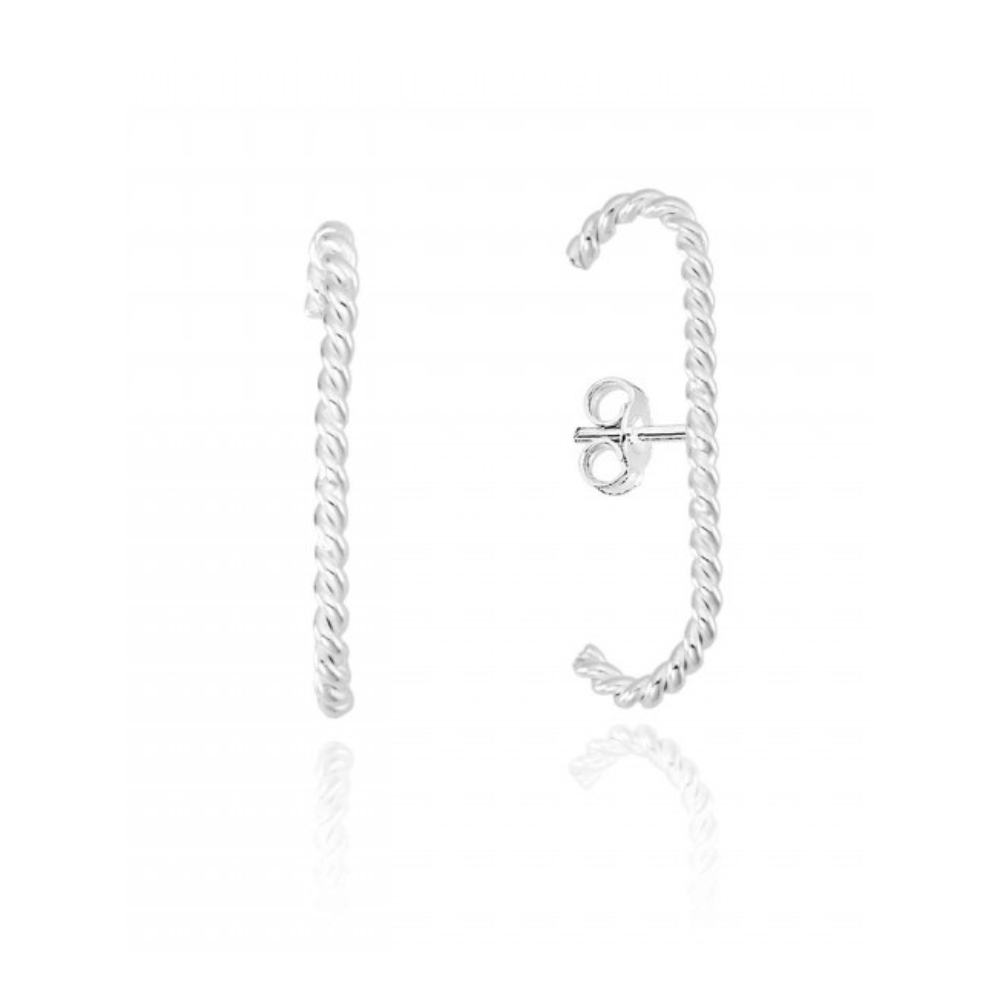 brinco-de-prata-ear-hook-fio-torcido Brinco de prata 925 Ear Hook fio torcido com tarraxa 2,4 cm - Imagem 1