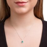 Pingente de prata 925 mini zircônia redonda turmalina paraíba - Imagem 2