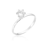 Anel de prata 925 solitário garra alta