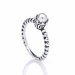 Anel de prata 925 pérola caixinha