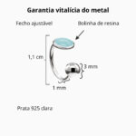 Piercing Pressão De Prata Azul Claro - Imagem 3