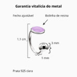 Piercing Pressão De Prata Lilás - Imagem 3
