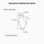 Piercing Pressão De Prata Coração E Bolinha - Imagem 3