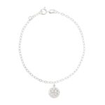 Pulseira de prata 925 medalha São Bento pendurada