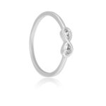 Anel de prata 925 símbolo infinito zircônia