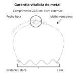 Pulseira de prata 925 fio ondulado - Imagem 5