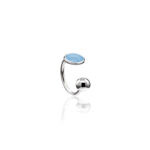 Piercing Pressão De Prata Azul Claro