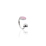 Piercing Pressão De Prata Rosa Claro