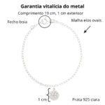 Pulseira de prata 925 medalha São Bento pendurada - Imagem 3