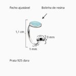 Piercing Pressão De Prata Verde Claro - Imagem 3