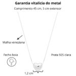 Colar de prata 925 coração liso dupla face - Imagem 4