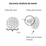 Brinco de prata 925 círculo todo cravejado com zircônias - Imagem 3