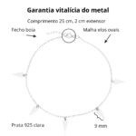 Tornozeleira De Prata 925 Triângulos - Imagem 2