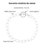 Pulseira de prata 925 elos ovais - Imagem 3