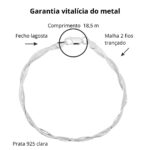 Pulseira de prata 925 trançada 2 fios - Imagem 3