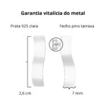 Brinco de prata 925 onda curta - Imagem 4