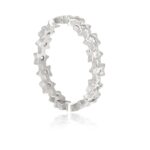 Anel de prata 925 estrelas ligadas cristal