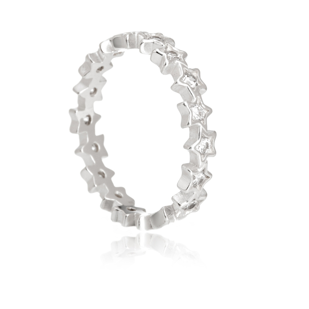 4c24d266c50b9e6cf36aadb0228afe30.jpg Anel de prata 925 estrelas ligadas cristal - Imagem 1