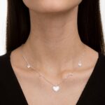 Colar de prata 925 coração detalhes com pingentes - Imagem 2