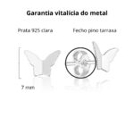 Brinco de prata 925 borboleta pequena - Imagem 5