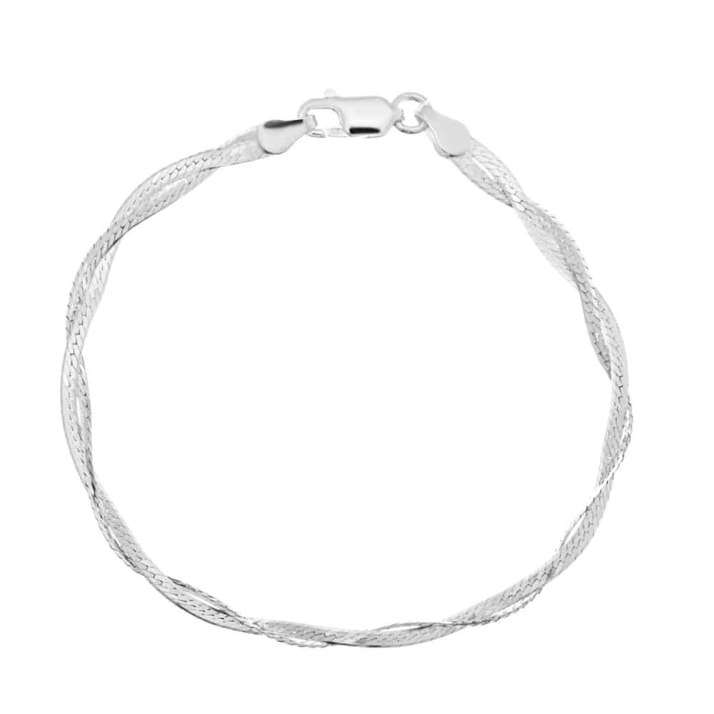 7f60f1afc0aa7b14afd485102e982a73.jpg Pulseira de prata 925 trançada 2 fios - Imagem 1