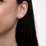 Brinco de prata 925 zircônia coração - Imagem 2