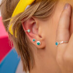 Piercing Pressão De Prata Azul Claro - Imagem 2