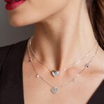 Colar de prata 925 coração liso dupla face - Imagem 3