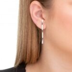 Brinco de prata 925 onda longa - Imagem 2