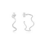 Brinco de prata 925 argola fio ondulado 2 cm