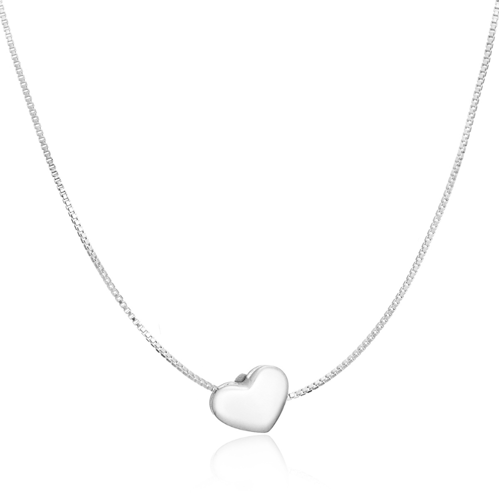 eb8298794133eb4db343b3a0cfad5f9e.jpg Colar de prata 925 coração liso 45 cm - Imagem 1