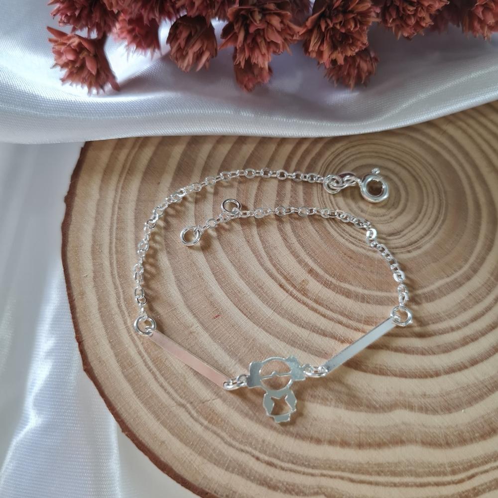 f7ab6d840a616e11d98a7e8ced7596db.jpg Pulseira de prata 925 menina e plaquinhas - Imagem 1