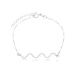 Pulseira de prata 925 fio ondulado