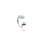 Piercing Pressão De Prata Verde Claro