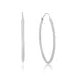 Brinco de prata 925 argola oval pontiaguda 3,2 cm